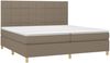 vidaXL Polsterbett mit Matratze Taupe 200x200 cm Stoff, Härtegrad: H2 [3142365] Bild 3