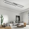 ZMH Deckenlampe LED Deckenleuchte Dimmbar - 2 Schwarz Rahmen Wohnzimmerlampe mit Fernbedienung Modern Design 50W Geometrisch Schlafzimmerlampe für Küche Büro Schlafzimmer Wohnzimmer Bild 4