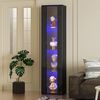 MODFU Vitrine mit LED-Beleuchtung (Fernbedienung/App-Steuerung, transparentem Design und Acrylplatte – Moderne Präsentation für Sammlerstücke, Dekoration und Büro) LED-Farbwechsellicht Bild 3