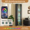 MODFU Vitrine mit LED-Beleuchtung (Fernbedienung/App-Steuerung, transparentem Design und Acrylplatte – Moderne Präsentation für Sammlerstücke, Dekoration und Büro) LED-Farbwechsellicht Bild 4