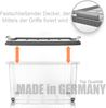 BigDean 4 Stück 60 L Aufbewahrungsbox mit Deckel groß stahlgrau - stapelbare robuste Box - rollbare Stapelbox mit festen Klickverschlüssen - Made in Germany Bild 5