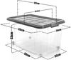 BigDean 4 Stück 60 L Aufbewahrungsbox mit Deckel groß stahlgrau - stapelbare robuste Box - rollbare Stapelbox mit festen Klickverschlüssen - Made in Germany Bild 3