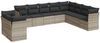 vidaXL 10-tlg. Garten-Sofagarnitur mit Kissen Hellgrau Poly Rattan 3249701 Bild 2