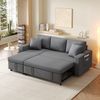 Schlafsofa mit Schlaffunktion, L-förmiges Sofa, Sofa-Chaiselongue mit Stauraum, mit Taschenaufbewahrung, Wohnzimmer-Schlafsofa, Dunkelgrau Bild 3