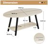 HawthyHome Couchtisch ovaler 2-stöckiger Beistelltisch mit Stauraum, 101 x 60 cm (1-St), Moderner Massivholztisch, ideal für Wohnzimmer und Schlafzimmer Bild 2