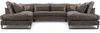 AX LIVING Braune Ecksofa Castellio dunkelbraun Wohnlandschaft U Form Bild 2
