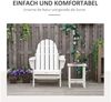 Outsunny Gartenstuhl Adirondack Balkonstuhl (Gartensessel, 1 St), Weiß 73 x 83 x 90 cm Bild 3