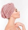 Haarturban ( Rosa ) Cozy mit Knopf - 25x65cm ( One SIze ) Superweich Flauschig - Saugstark, Handtuch Haare Turban Haarhandtuch Schnelltrocknend Bild 5