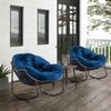 LVHOM Schaukelstuhl mit gepolstertem Kissen, Rattanstuhl mit Stahlrahmen, Lounge Sessel, Schaukelsessel, 2 St, für Balkon/Garten/Wohnzimmer/Schlafzimmer Bild 2