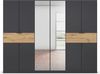 rauch Kleiderschrank, Drehtürenschrank TICAO, 10-türig, 2 Spiegeltüren, 2 Schubkästen, inkl. Türdämpferset, Grau metallic, 271 x 210 x 54 cm Bild 2