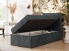 Boxspringbett TILIANO 90x200 Cord inkl. Bettkasten, Einzelbett 7-Zonen Multipocket-Matratze & Topper, Modernes Design mit hohem Kopfteil - Grau Cordstoff - H4 - Topper Visco Bild 3