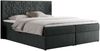Boxspringbett, Doppelbett mit Multipocket-Matratzen und Topper, dekoratives Kopfteil - LEILA - 140 x 200 cm - Dunkelgrau Stoff - H3 Bild 3
