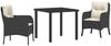 vidaXL Garten Essgruppe mit Kissen 3 pcs Schwarz Poly-Rattan 3380141 Bild 2