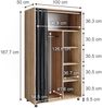 Kleiderschrank Doros Sonoma 100 x 168 cm offen, mit Rollen Vicco Bild 3
