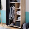 Kleiderschrank Doros Sonoma 100 x 168 cm offen, mit Rollen Vicco Bild 5