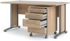 Dmora Schreibtisch Azzaro, Mehrzweckschreibtisch, Bürotisch für PC, Eckschreibtisch, 150x80 h75 cm, Grau und Eiche Bild 4