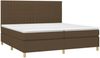 vidaXL Boxspringbett mit Matratze Dunkelbraun 200x200 cm Stoff, Härtegrad: H2 [3142524] Bild 3