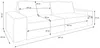 Vente-unique - AMELIA Sofa Stoff Braun - B 102 cm x H 85 cm x L 257 cm Bild 5
