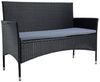 ESTEXO 2-Sitzer Gartenbank mit Sitzkissen, Poly-Rattan, Schwarz Bild 5