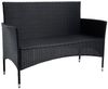 ESTEXO 2-Sitzer Gartenbank mit Sitzkissen, Poly-Rattan, Schwarz Bild 3