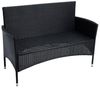 ESTEXO 2-Sitzer Gartenbank mit Sitzkissen, Poly-Rattan, Schwarz Bild 4