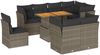 vidaXL 9-tlg. Garten-Sofagarnitur mit Kissen Grau Poly Rattan 3326944 Bild 2