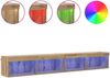 vidaXL TV-Schrankset mit LED 2 pcs Artisan-Eiche 100 x 30 x 30 cm 882968 Bild 4