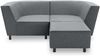Gartenlounge Set 2 Brandie 206x77x176 mit Outdoorbezug in dunkelgrau Bild 2