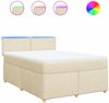 vidaXL Boxspringbett mit Matratze Creme 140x200 cm Stoff 3289001 Bild 2