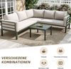 Merax Gartenlounge-Set, 5-Sitzer Gartenmöbel Gartensofa mit Couchtisch aus gehärtetem Glas, Beige Bild 5