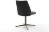 Drehstuhl Elso-Flex Echt-Leder Schwarz Fußkreuz Effektfinish Titan 360° drehbar Taschenfederkern Bild 5