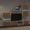 vidaXL 5-tlg. Wohnwand mit LED-Beleuchtung Artisan-Eiche Holzwerkstoff 3324234 Bild 4