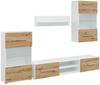 vidaXL 5-tlg. Wohnwand mit LED-Beleuchtung Artisan-Eiche Holzwerkstoff 3324234 Bild 2
