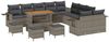 vidaXL Gartensofa-set mit Kissen mit Speicher 14 pcs Grau Poly-Rattan 3363763 Bild 2