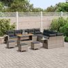 vidaXL Gartensofa-set mit Kissen mit Speicher 14 pcs Grau Poly-Rattan 3363763 Bild 3