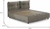 Dmora Doppelbett Agamennone, Bettkasten mit Stoffbezug, 100 % Made in Italy, Öffnung vorne, geeignet für Matratze 120 x 190 cm, taubengrau Bild 3