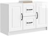 vidaXL Sideboard Hochglanz Weiß 89 x 34,5 x 57 cm Holzwerkstoff 895809 Bild 2