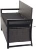 Poly-Rattan 2er Sitzbank HWC-F39, Gartenbank Truhenbank, Staufach Aufbewahrung Sitzkissen ~ grau, Kissen schwarz Bild 4