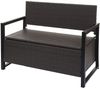 Poly-Rattan 2er Sitzbank HWC-F39, Gartenbank Truhenbank, Staufach Aufbewahrung Sitzkissen ~ grau, Kissen schwarz Bild 3