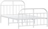 vidaXL Bettgestell mit Kopf- und Fußteil Metall Weiß 120x190 cm 353699 Bild 3