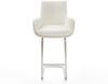 Barstuhl Clea-Flex Bouclé Soft Beige Freischwinger Flach Edelstahl Silberfarben Bild 2