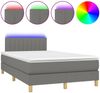 Boxspringbett mit Matratze & LED Stoff Dunkelgrau 120x200 cm, Härtegrad: H2 [3133862] Bild 2