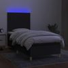 vidaXL Boxspringbett mit Matratze & LED Schwarz 90x190 cm Stoff 3135559 Bild 4