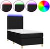 vidaXL Boxspringbett mit Matratze & LED Schwarz 90x190 cm Stoff 3135559 Bild 2