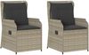 vidaXL Gartenbank 2 pcs Hellgrau Poly-Rattan 3394490 Bild 2
