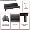 3er-Sofa HWC-G11, Couch Schlafsofa Gästebett Bettsofa Klappsofa, Schlaffunktion 195cm ~ Stoff/Textil, grau Bild 2