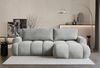 Selsey 'Ombo Mini' Ecksofa mit Schlaffunktion, Bettkasten und Plüsch-Bezug, Hellgrau, rechts Bild 2