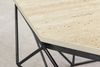 Exklusiver Couchtisch BIJOUX ca. 70cm beige Travertin Handarbeit schwarz Eisengestell Bild 5