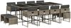 vidaXL 13-tlg. Garten-Essgruppe mit Kissen Grau Poly Rattan 3211340 Bild 2