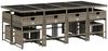 vidaXL 13-tlg. Garten-Essgruppe mit Kissen Grau Poly Rattan 3211340 Bild 3